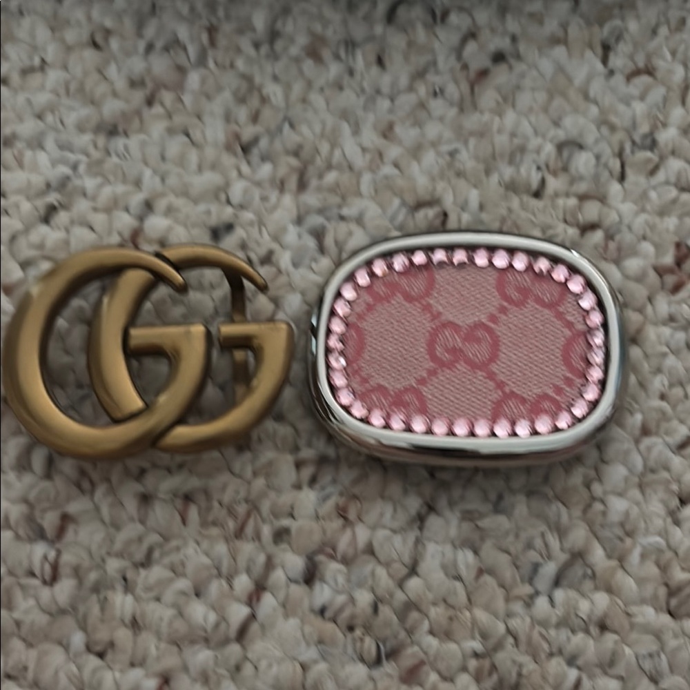 GG Gold and Pink Belt Buckle